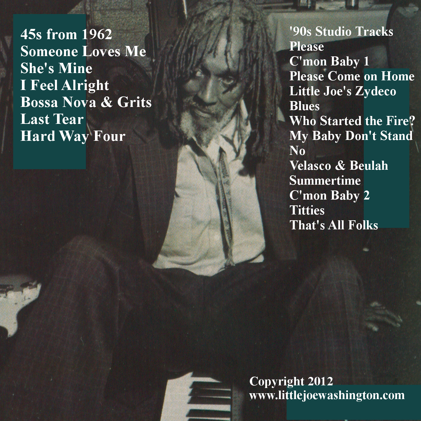 Little Joe Washington CD Then and Now Inside Cover